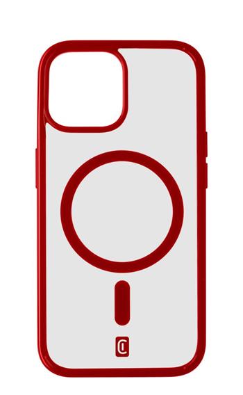 Cellularline Pop Mag Backcover mit Magsafe-Unterstützung für Apple iPhone 15, klar/rot