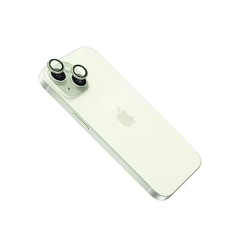 Ochranné sklá šošoviek fotoaparátov FIXED Camera Glass pre Apple iPhone 15/15 Plus, svetlo zelená