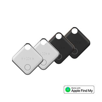 Smart tracker FIXED Tag s podporou Find My, 4 ks, 2x čierny + 2x biely