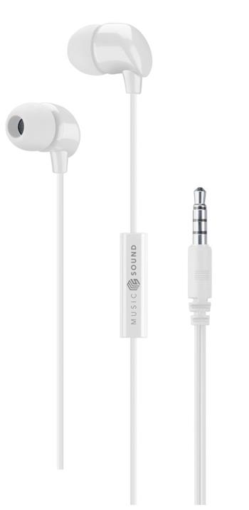 Wired earphones Music Sound with 3.5 mm jack connector, white