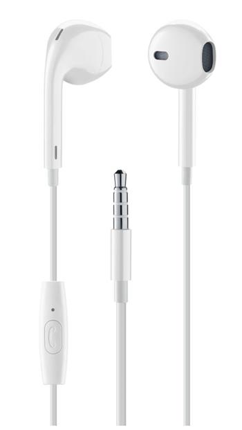 Drôtové kôstkové slúchadlá Music Sound s konektorom 3,5mm jack, biela