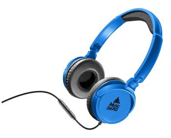 MUSIC SOUND headphones with headband and microphone, blue