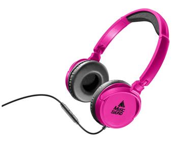 MUSIC SOUND headphones with headband and microphone, pink