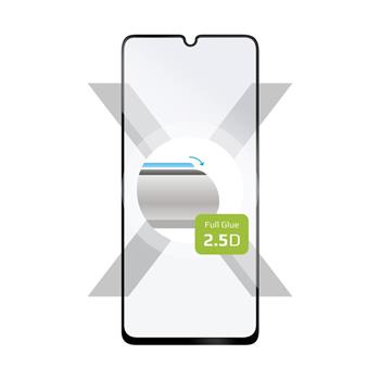 Schützendes gehärtetes Glas FIXED Full-Cover für Realme Note 50, Kleben über das gesamte Display, schwarz